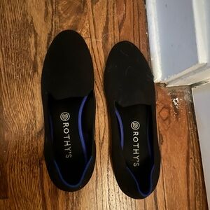 Rothy's Black and Blue Slip-On Flats